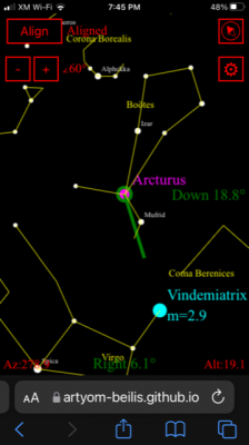 Arcturus as starting point reference star